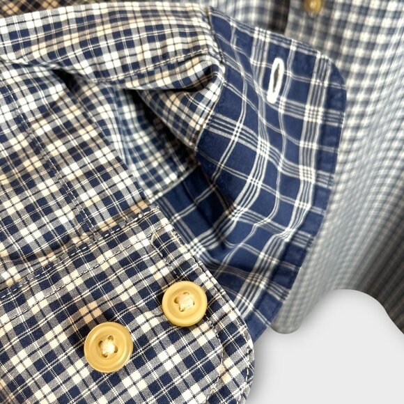 Brooks Brothers All Cotton Button Down Shirt XL Blue Plaid - Picture 7 of 10